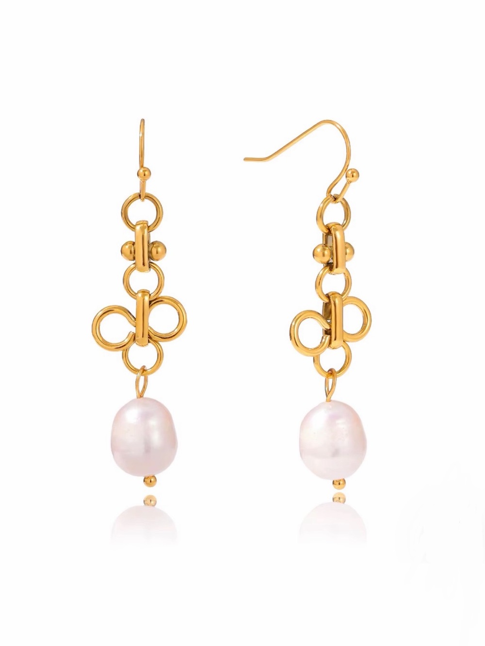18K Gold Plated Freshwater Pearl Drop Earrings